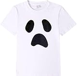 COSLAND Boys Ghost Shirt Kids Halloween Costume, White, Medium
