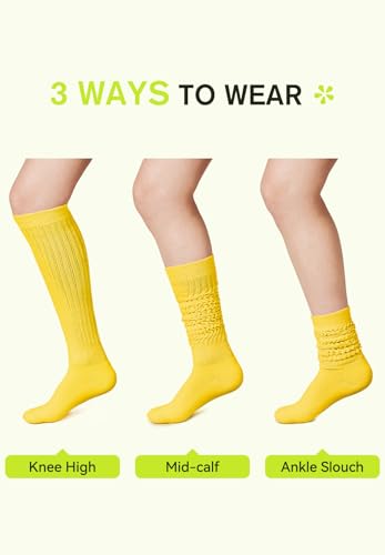 Image of Zando Slouch Socks for Women - 80s 90s Knee High Scrunch Socks Soft Long Stacked Boot Sock Warm Winter Sock Daily Wear