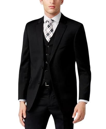 Tommy Hilfiger Mens Regular fit Suit Jacket Blazer 39 R Black Solid2