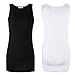 Moxeay Extra Long Tank Top for Women Stretch Cotton Tank Top Layering Tank Top(M, Black&White)