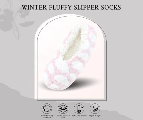 Image of Keyela Women Cozy Warm Slipper Socks, Non Slip Gripper Indoor House Socks | Soft warm cozy fabric, gripper anti-slip bottom for bedroom, lounge and all indoor daily use