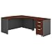 Bush Business Furniture Series C Right Handed L Shaped Desk with Mobile File Cabinet in Hansen Cherry, Corner Computer Table for Home or Professional Office