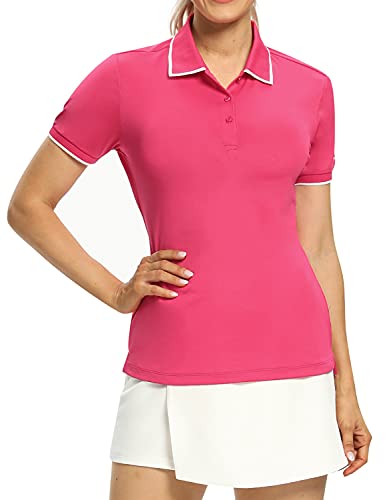 Image of Hiverlay Women's Golf Polo T Shirts Lightweight Moisture Wicking Short Sleeve Shirt Quick Dry UPF 50+