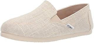TOMS Women's Redondo Loafer Flat, Natural Metallic Slubby Woven, 9 B Medium US