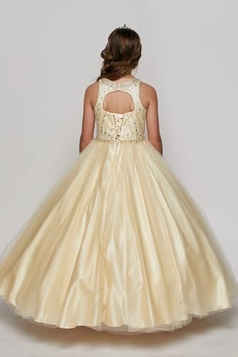 Girls Pageant Dresses for Girl Halter Formal Tulle Sequin Sparkling Dress Birthday Party Little Girls Ball Gown2