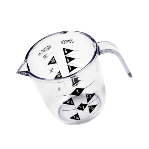 Rocky Mountain Goods 1 Cup Plastic Measuring Cup with Handle - Durable - Easy to Read - US and Metric - Dishwasher Safe - Great for Liquid, Rice, Coffee, Dog Food, Soap, Oil, and More