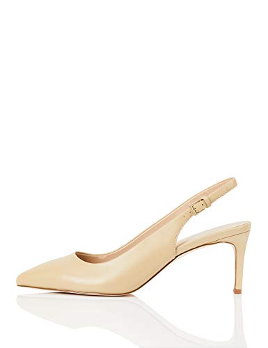 find. Fern-s-sh-1-70, Tacones con Correa Trasera Mujer, Beige Desnudo, 39 EU