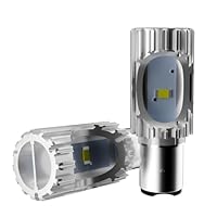 AURORIONCG BA20D Glühbirnen Weiß S2 Motorradscheinwerfer Glühbirnen Hoch Abblendlicht 1200LM 6500K DC 9-80V (2er Pack)