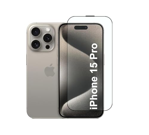 Image of Premium Tempered Glass Screen Guard Compatible With Iphone 15 Pro (6.1 Inch) | 9H Hardness | Edge to Edge Protection | Anti Scratch | Bubble Free Installation | HD Clear