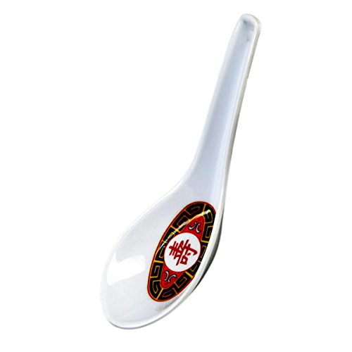 Thunder Melamine 3/4 Oz Won Ton Soup Spoon, 5-5/8 x 1-5/8-Inch, 7003R, Heavy-Duty Plastic Flatware (PACK of 12)