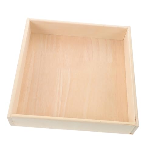 TOYANDONA Wooden Sand Tray for Stable Square Montessori Sandbox Box for Indoor Playrooms Natural Wood Sand Storage Container for Boys