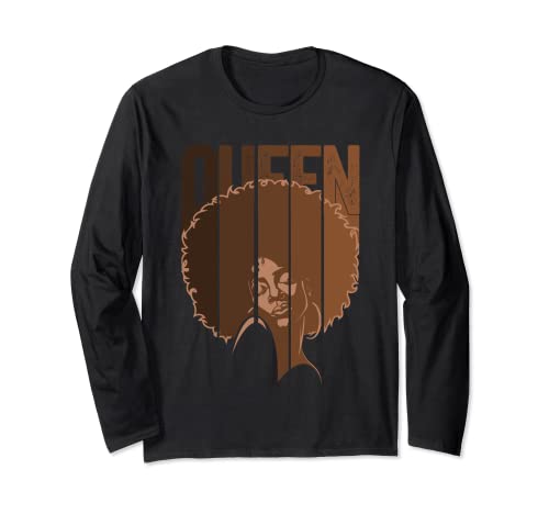 Melanin Queen Afro American Mujeres Cabello Natural Afro Manga Larga