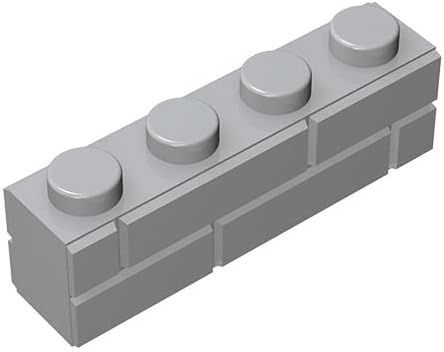 1x4 Masonry Profile Brick 100 PCS, Classic Bulk Brick Wall Blocks Parts, Compatible with Lego Parts and Pieces 15533 (Colour: Light Grey)