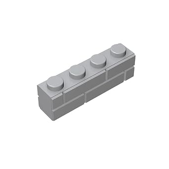 1x4 Masonry Profile Brick 100 PCS, Classic Bulk Brick Wall Blocks Parts, Compatible with Lego Parts and Pieces 15533 Colour Light Grey