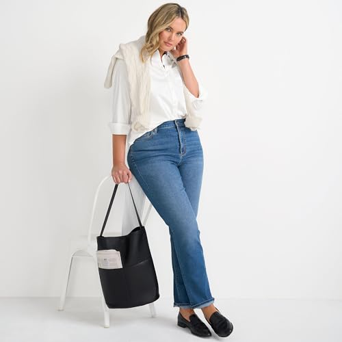 Lands' End Women's Recover High Rise Straight Leg Blue Jeans4