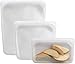 Stasher Reusable Silicone Food Bag, Sandwich Bag, Snack Bag and 1/2 Gallon Bag, Sous Vide Bag, Storage Bag (Clear, 3 Pack)