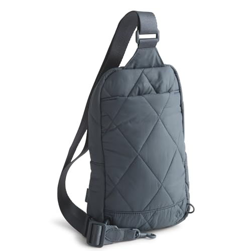 Image of Vera Bradley Women's Featherweight Lorman Sling Backpack - Water Resistant Crossbody Purse for Travel & Work - Dark Slate