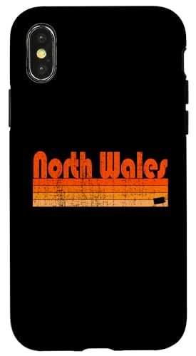 Norte de Gales, Pensilvania Estilo retro de los 80 Carcasa para iPhone X/XS