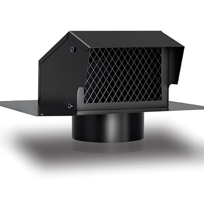 Removable Roof Vents, 4 Inch Roof Dryer Vent for Houses, Galvanized Steel 4 Inch Exhaust Vent for Ventilation System-with Damper, Black.