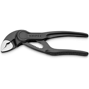 KNIPEX Cobra® XS Mini-Wasserpumpenzange, 100 mm, Muttern bis 24 mm, Rohre bis 28 mm, Selbstklemm-Effekt, Rohrzange, EDC, 87 00 100