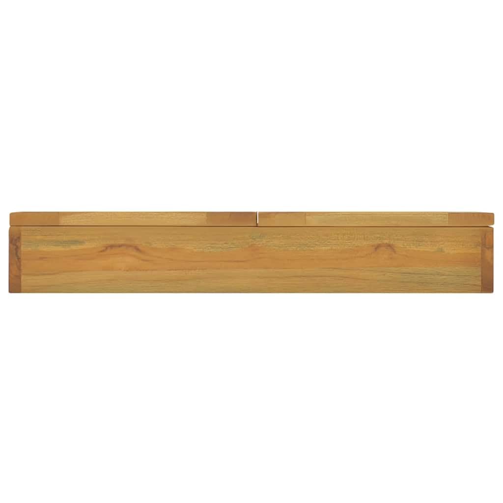 Szafka z lustrem 60 x 10 x 40 cm wykonana z litego drewna tekowego ze szkłem, montaż ścienny, wielofunkcyjna do łazienki, korytarza, sypialni, biura, z miejscem do przechowywania, zamykana
