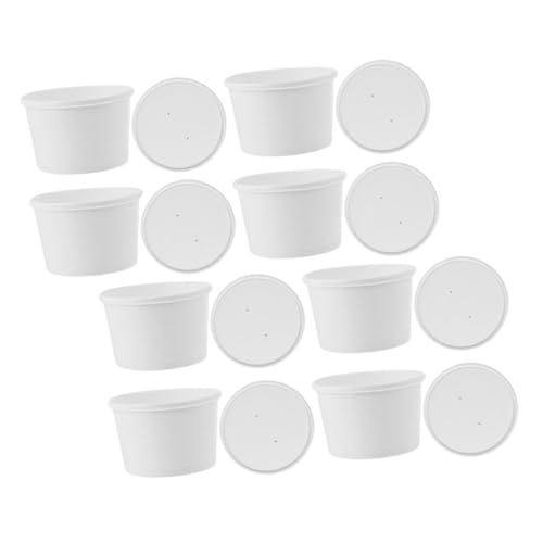 HOLIDYOYO 20 Juegos Tazas De Helado Conos De Helado Vaso De Café Helado Accesorios Para Helados Hielo Tina De Helado Recipientes De Comida Con Tapas Bol Dispensador Avena Bochas Papel