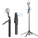 Tripé que Segue Você na Gravação 360° para Celular com Altura até 1,8m – Ideal para Vídeos, Lives, Reels, TikTok e Aulas Online