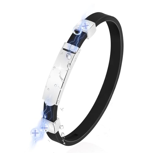 [Oldstar] 静電気除去 ブレスレット レディース 2025年【2粒強化モデル ゲルマニウム】 シリコン ブレスレット 静電気防止グッズ 静電気軽減 磁気 スポーツ サイズ調整可能 防水 軽量 秋冬乾燥季節対応(ブラック)