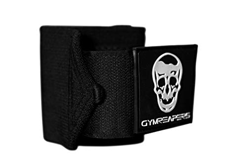 Wrist Wraps Weightlifting - Stiff Heavy Duty 18\" Wraps With Thick Thumb Loop For Powerlifting, Bodybuilding, Cross Training, & Heavy Presses (Black - Medium Stiff, 18\") - Thumbnail 3