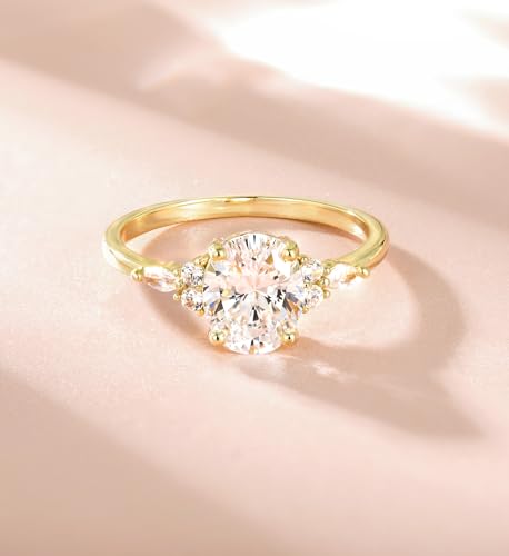 TIGRADE 3CT Engagement Ring Oval Cut Cubic Zirconia Marquise Round CZ Eternity Wedding Band for Women Size 3-123