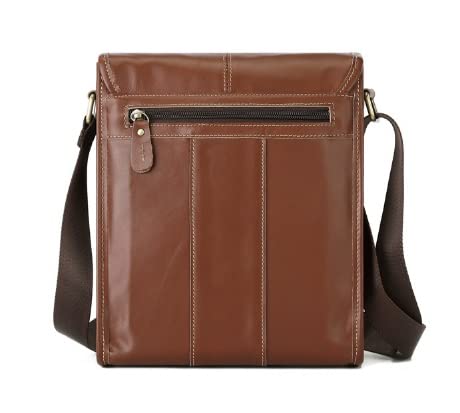 Leather Messenger Bag for Men, Waterproof Vintage Leather Laptop Briefcase, Shoulder Bag for Men (Color : Black)4