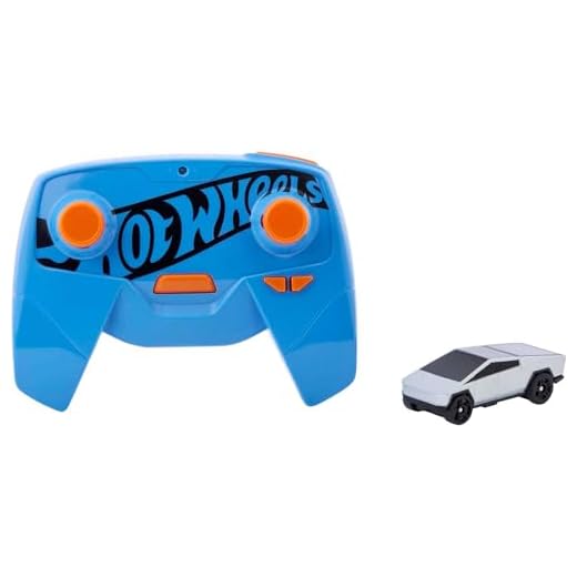 Hot Wheels Rc Tesla Cybertruck 1:64 Scale, Remote-Control Toy Vehicle, Works On & Off Track, Includes Track Adapter