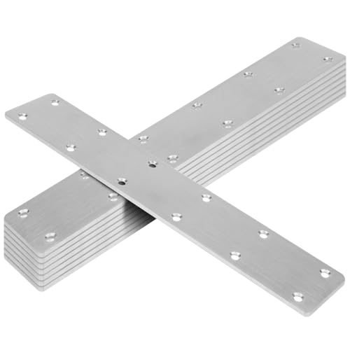 8 Pack 10-7/8" x 2" Long Flat Mending Plate Bracket, Stainless Steel