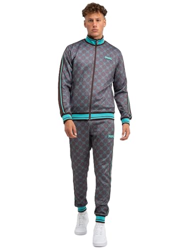 Lonsdale Herren Before 8 Tracksuit, Brown/Turquoise, M Lonsdale Herren Before 8 Tracksuit, Brown/Turquoise, M