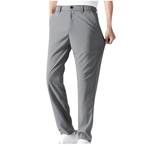 NATHGAM Men's Stretch Dress Pants Slim Fit Lightweight Flat Front Straight Trousers Wrinkle-Free Casual Business Golf Pants