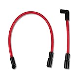 Tavaski 10.4mm 10mm Spark Plug Wire Kit Fit for Harley Davidson Big Twin 1999-2019 FXD Dyna Softail, Motorcycle Spark Plug Wires Replace DYNA-409RD - Red Silicone
