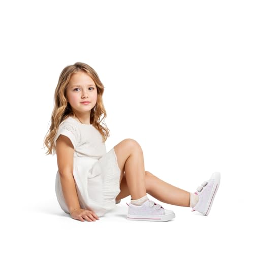 Image of KomForme Toddler Sneakers for Boys and Girls Cartoon Dual Hook and Loops Sneakers Baby Canvas Shoes | Comfortable, Lightweight