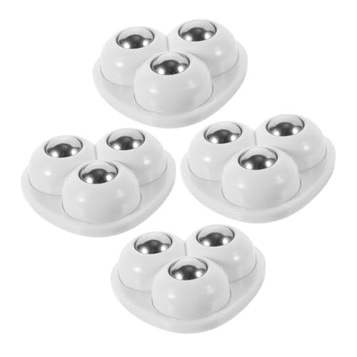 HEALEEP 4 Piezas polea de rueda universal compartimientos de almacenaje pequeño castor ruedas adhesivas adhesivo ruedas del gabinete ruedas de contenedores mini ruedas abdominales blanco