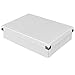 Pop n' Store Decorative Storage Box with Lid, Collapsible and Stackable, Document Box, Interior Size (12"x8.5"x3") White