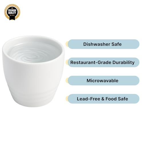 JapanBargain, Set of 12 Sake Cups Japanese Porcelain Wine Saki Cup Small Tea Cup Microwave and Dishwasher Safe (White)