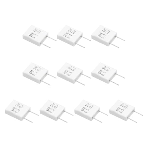 Image of sourcing map 10Pcs Ceramic Resistors 5W 0.3 Ohm 5% Tolerance Wirewound Non-Inductive Cement Power Resistor, Lead Wire Fixed Flame Heat Moisture for Circuit Board TV Power Adapters, White