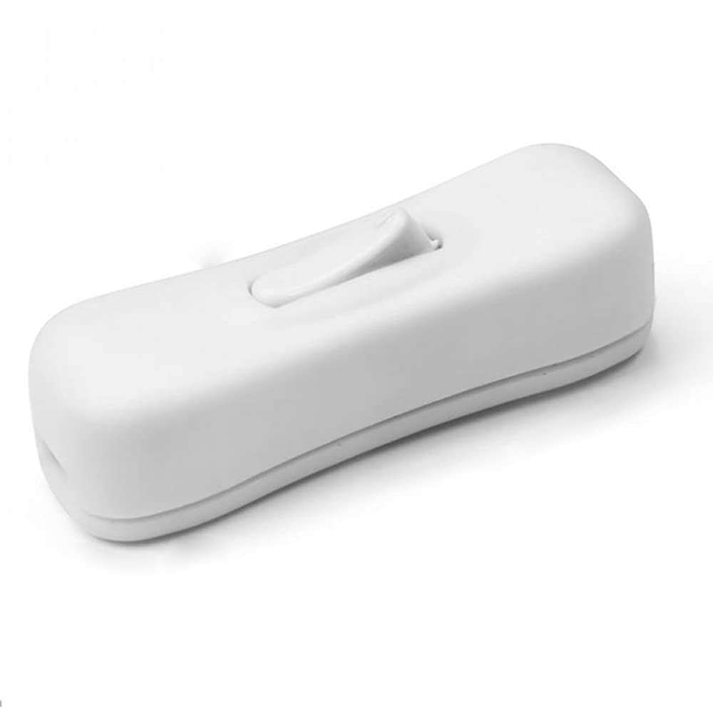 2 PCS Insulating Lamp Switch Inline Light 250V 2A Feed-Through Rocker Touch On/Off for Small Appliance or Lamp