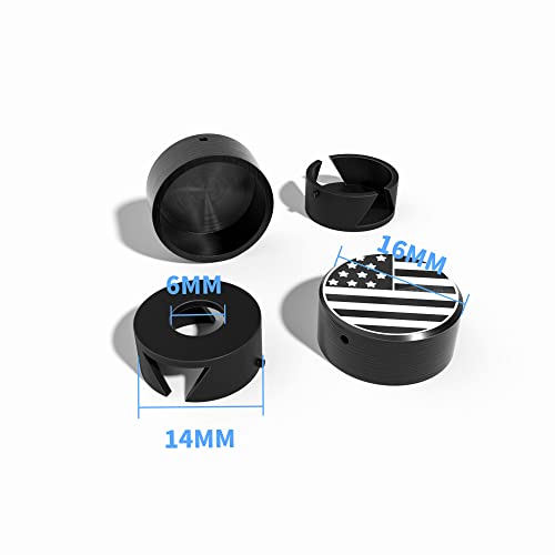 Steel Hawk Stainless Steel License Plate Fastener Caps – 4 Pack/Black #TOP2