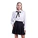 ETOSELL Lady Bowknot Baby Collar Long Sleeve OL Button Shirt White