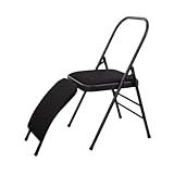 OYWEHECE Silla de Yoga Silla Plegable Sin Respaldo - Dobladora con Respaldo de Metal de 480 LB Entrenador de Parada de Manos con Inversión para Salón - Silla de Ejercicios con,Black