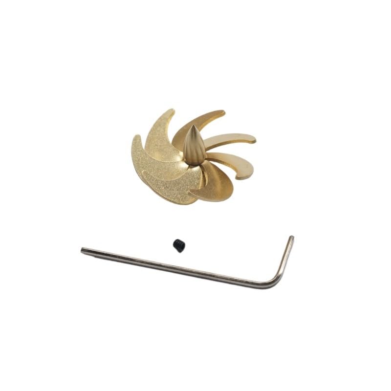 1 Paire d'hélices à 7 pales for Bateau RC 30 mm, Trou d'arbre, Palette en cuivre 3 mm, hélices positives négatives 3 x 30 mm for pièces de sous-Marins de modèle de Bateau 1/144