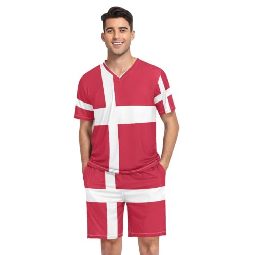 Camisas de pijama para hombre ropa de dormir manga corta Dinamarca GuoChe