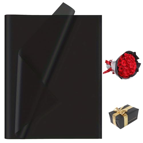 72 Blatt Seidenpapier Schwarz, 50 X 70cm Geschenkpapier Schwarz,...