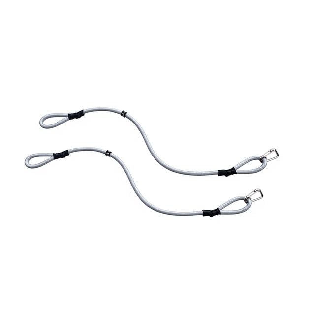 Anchor Shock - Dock Shock - Bungee Dock Lines for Boats Boat Dock Rope & Mooring Lines with Shock Absorber (2-Pack Silver) - [40 Inch Stretches to 70 Inches] - Made in USA
