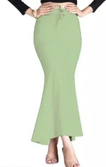 chandan fashion Chandan TEX FAB Women's Cotton Blend Saree Shapewear Petticoat (Available in Attractive Colors & Sizes) | Stretchable | Thigh & Hip Shaper | Saree Silhouette Shapewear for Women (Pista)(Large)-picture-35
